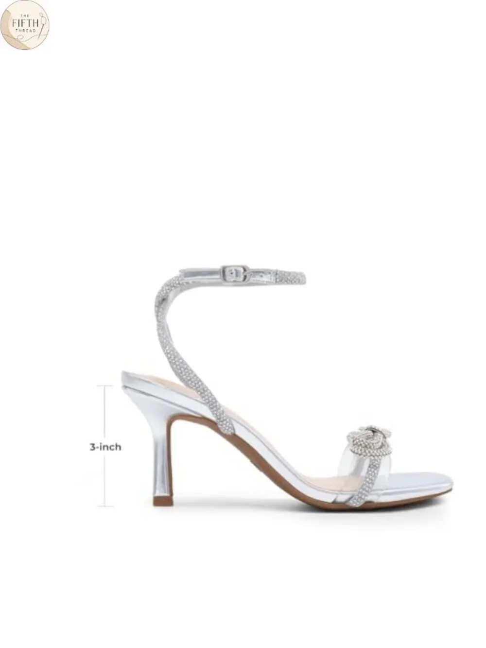 Women's Ankle Strap Heeled Sandals Rhinestone Stiletto Party Wedding Shoes